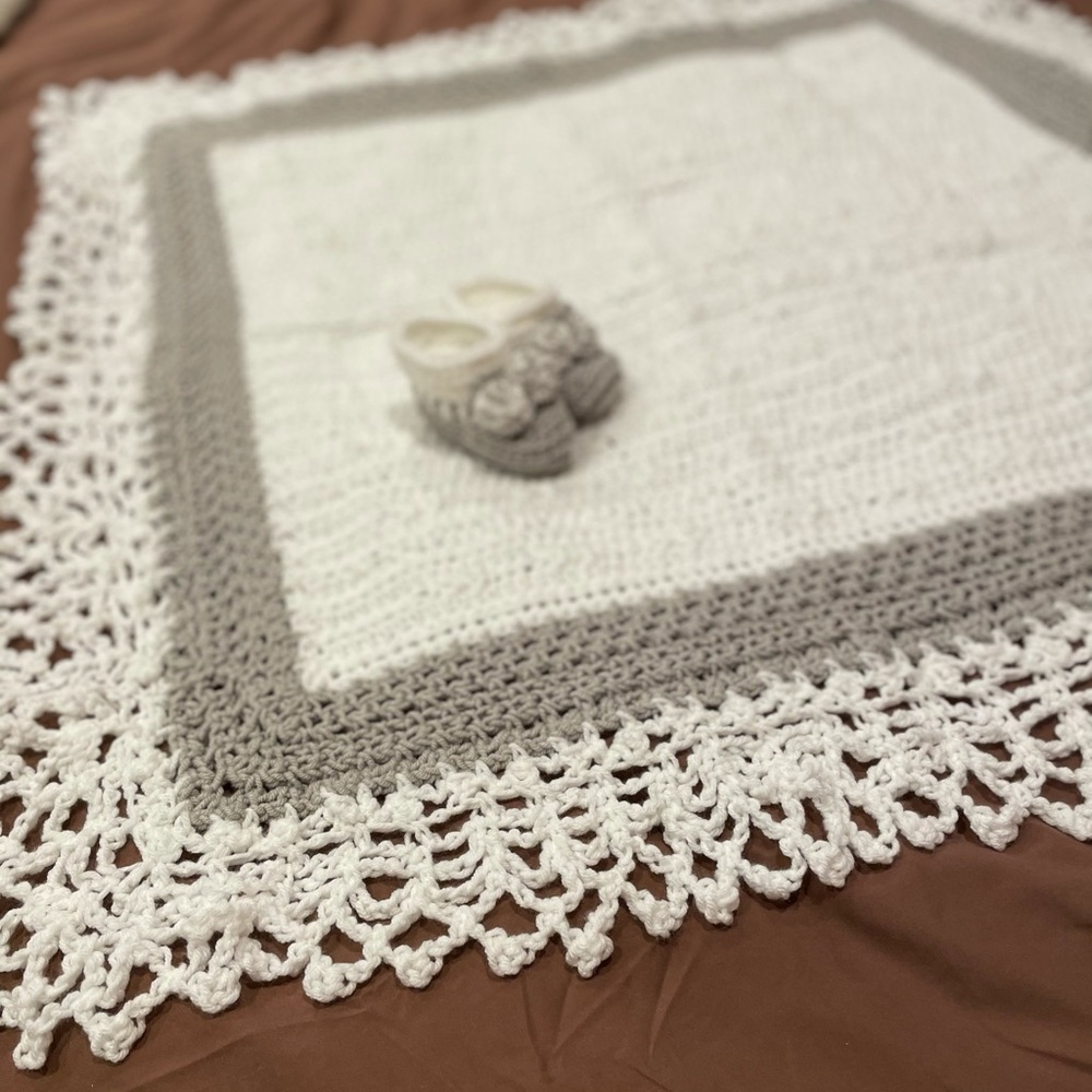 Handmade crochet baby afghan blanket